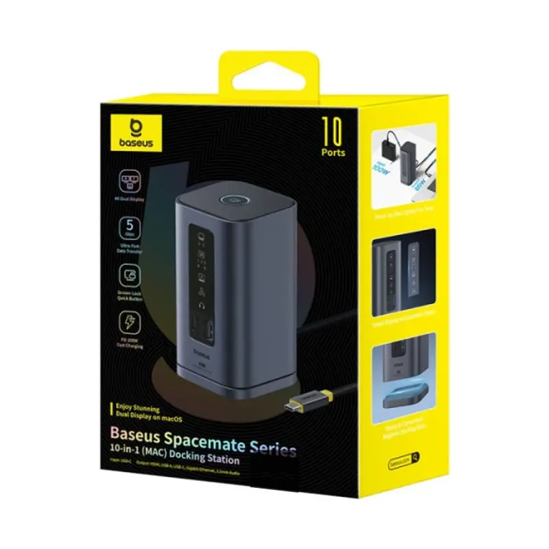 هاب باسئوس Spacemate Series 10-in-1 MAC Docking Station -3